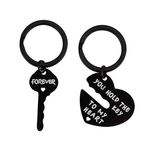 2pcs Set Men Women Cute Heart Key Keychain Couple Key Ring Lovers Key Chain Jewelry Accessory Gift