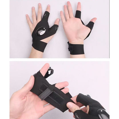 LED glove flashlight, luminous fishing gloves, emergency maintenance lighting gloves finger lights